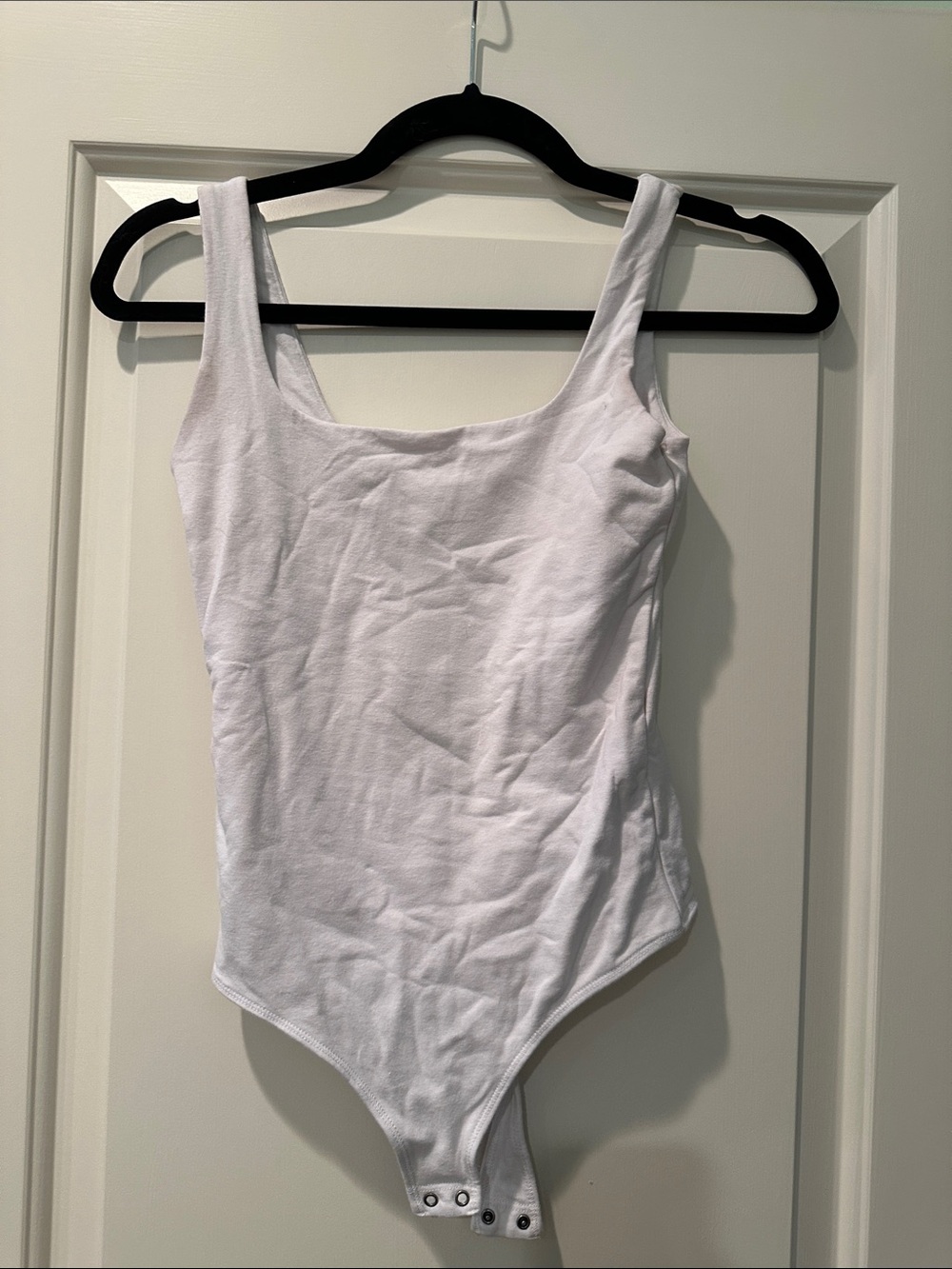 Abercrombie White Scoop Neck One-Piece Bodysuit